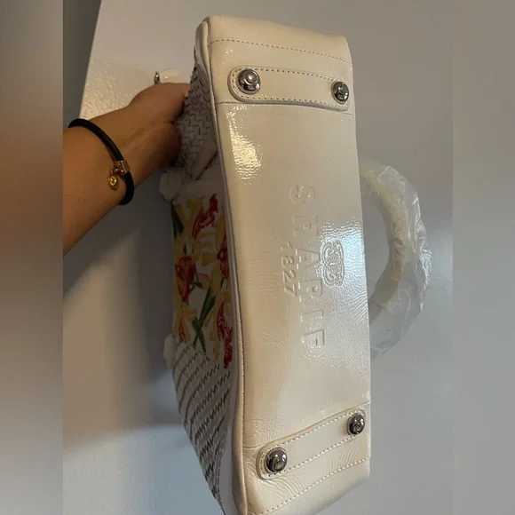 Sharif White and Floral Tote Bag NWT - Picture 4 of 9